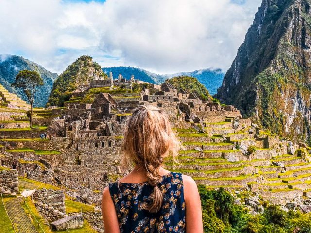 Aussicht auf die Ruinen von Machu Picchu
