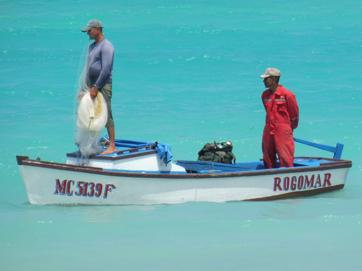 Fischer in ihrem Boot