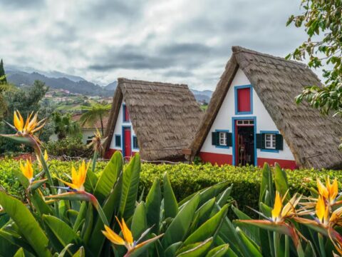 Traditionelle Häuser auf Madeira