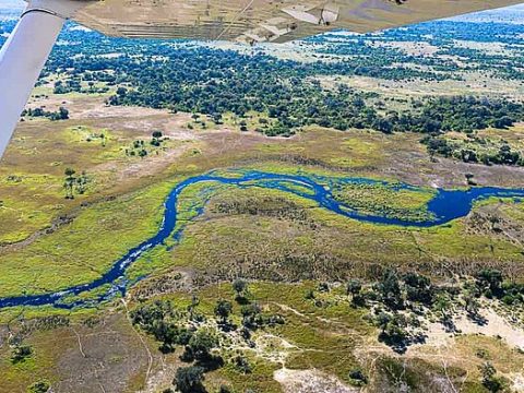 Das Okavango-Delta aus der Vogelperspektive