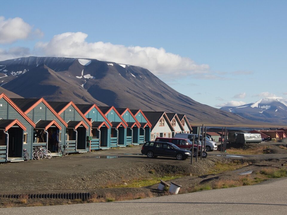 Holzhäuser in Longyearbyen