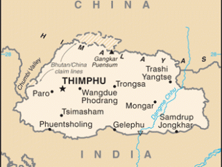 Karte von  Bhutan