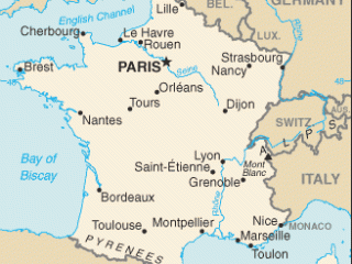 Karte von  Frankreich