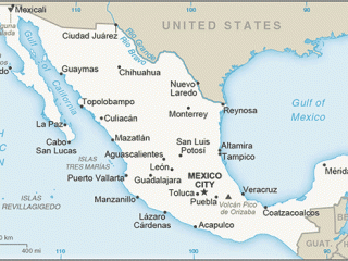 Karte von  Mexiko