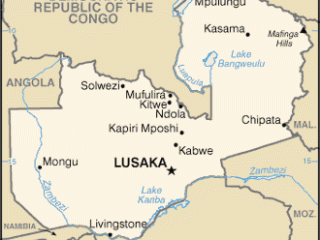 Karte von  Sambia