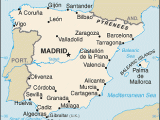Karte von  Spanien