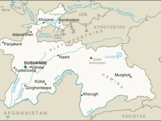 Karte von  Tadschikistan