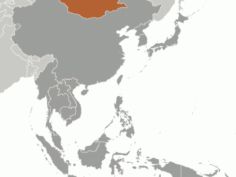 Geographische Lage von  Mongolei