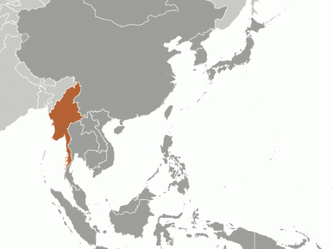 Geographische Lage von  Myanmar