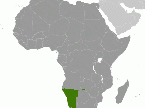 Geographische Lage von Namibia
