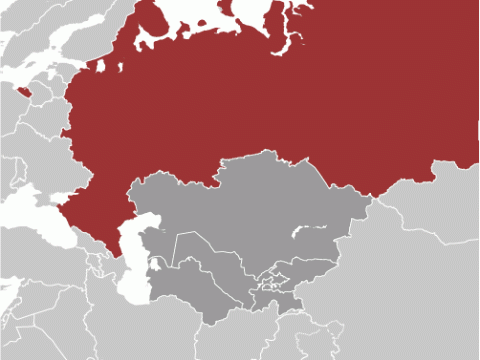 Geographische Lage von  Russland (Europa)