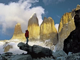 Torres del Paine im Sonnenlicht
